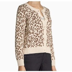 Kate Spade New York NY Panther Intarsia Cardigan Sweater Small